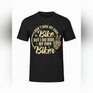 Black Graphic T-Shirt with Gold Print